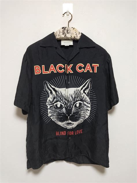 gucci black cat silk shirt|new gucci pet collection.